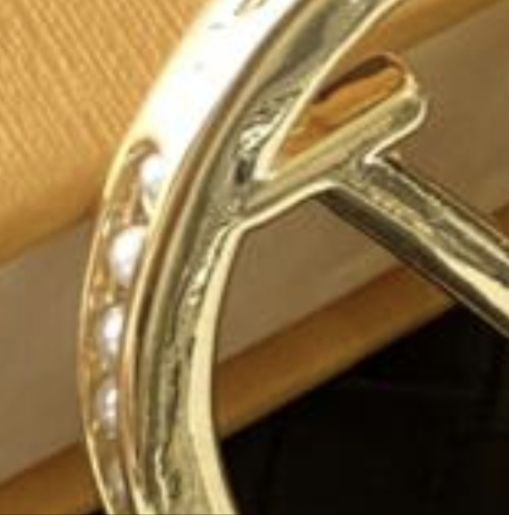 Louis Vuitton Gold Logo Pearl  Hoop Earrings NEW RARE - Picture 5 of 16